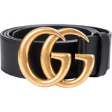 Gucci Black Leather GG Marmont Belt (105 / 42)