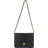 Chanel Quilted Lambskin CC Single Flap Shoulder Bag
