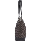 Coach Black Leather Monogram Signature Zip Tote Shoulder Bag