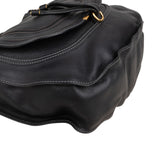 Chloé Black Leather Marcie Saddle Large Hobo Shoulder Bag