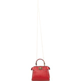 Fendi Red Calfskin Micro Nano Peekaboo Crossbody Handbag