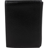 Prada Saffiano Corner Leather Small Vertical Bifold Wallet
