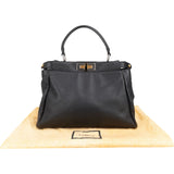 Fendi Black Leather Medium Peekaboo Handbag