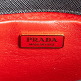 Prada Saffiano Leather Round Lock Flap Small Crossbody Bag
