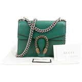 Gucci Grained Green Leather Dionysus Crystal Small Crossbody Bag