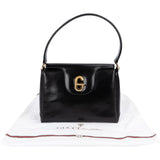 Gucci Black Leather Vintage G Turnlock Flap Handbag