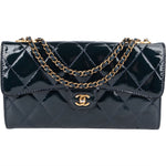 Chanel Quilted Patent Leather Single Flap Crossbody Bag - vintageandkickz