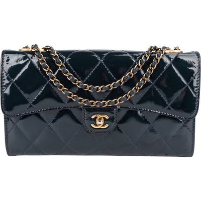 Chanel Quilted Patent Leather Single Flap Crossbody Bag