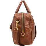 Prada Brown Vitello Leather Antic Bauletto Bag Handbag