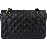 Chanel Quilted Caviar Leather Gold Small Double Flap Shoulder Bag