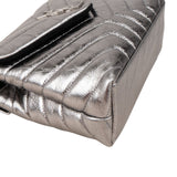 Yves Saint Laurent Metallic Crinkled Matelassé  Leather Loulou Crossbody Bag