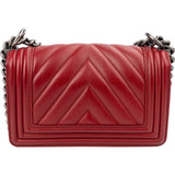 Chanel Chevron Lambskin Small Boy Single Flap Crossbody Bag