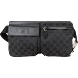 Gucci Black Monogram GG Canvas Belt Crossbody Bag