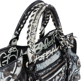 Balenciaga Graffiti Print Leather Neo Cagole City Handbag