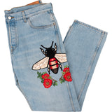 Gucci Light Blue Denim Embroidered Bee Women’s Jeans (38 / XL)