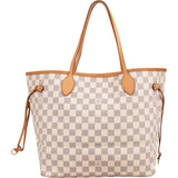 Louis Vuitton Monogram Damier Azur Canvas Neverfull MM Shoulder Bag