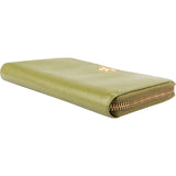 Prada Green Saffiano Leather Zip Around Wallet