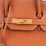 Hermès Brun Fjord Leather Birkin 35 Handbag xx leder - vintageandkickz