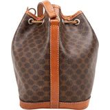 Celine Macadam Canvas Drawstring Bucket Crossbody Bag