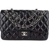 Chanel Quilted Lambskin Jumbo Double Flap Crossbody Bag