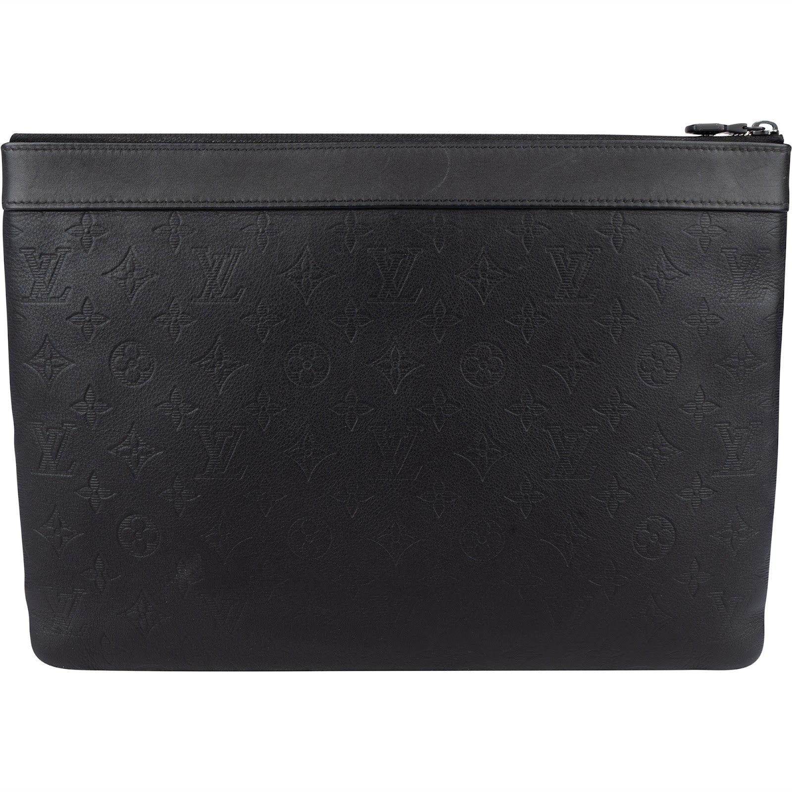 Louis Vuitton Monogram Shadow Leather Pochette Discovery Laptop Clutch - vintageandkickz