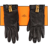Hermès Black Leather Kelly Women Gloves
