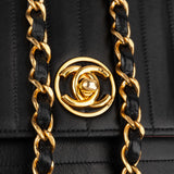 Chanel Vertical Quilted Lambskin 24K Gold Single Flap Crossbody Bag