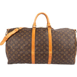 Louis Vuitton Monogram Canvas Keepall 55 Bandoulière Travel Bag