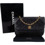 Chanel Quilted Lambskin 24K Gold Half Moon Single Flap Shoulder Bag