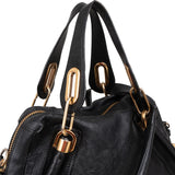 Chloé Black Leather Paraty Shoulder Handbag