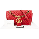 Gucci Chevron Matelassé Leather GG Marmont Medium Shoulder Crossbody Bag