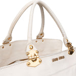 Miu Miu Blancoi Vitello Daino Satchel Handbag - vintageandkickz