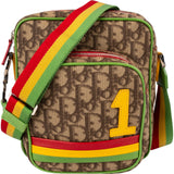 Christian Dior Trotter Monogram Multicolor Striped Rasta Messenger Crossbody Bag