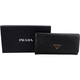 Prada Saffiano Leather Triangle Continental Wallet
