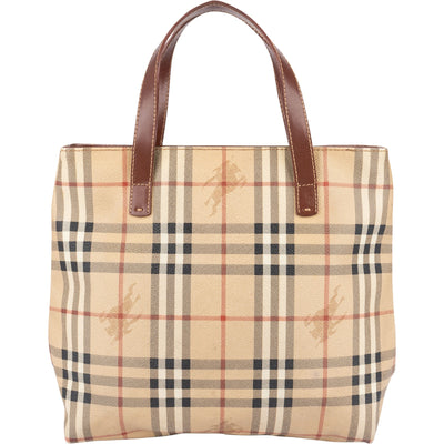 Burberry Haymarket Nova Check Tote Handbag