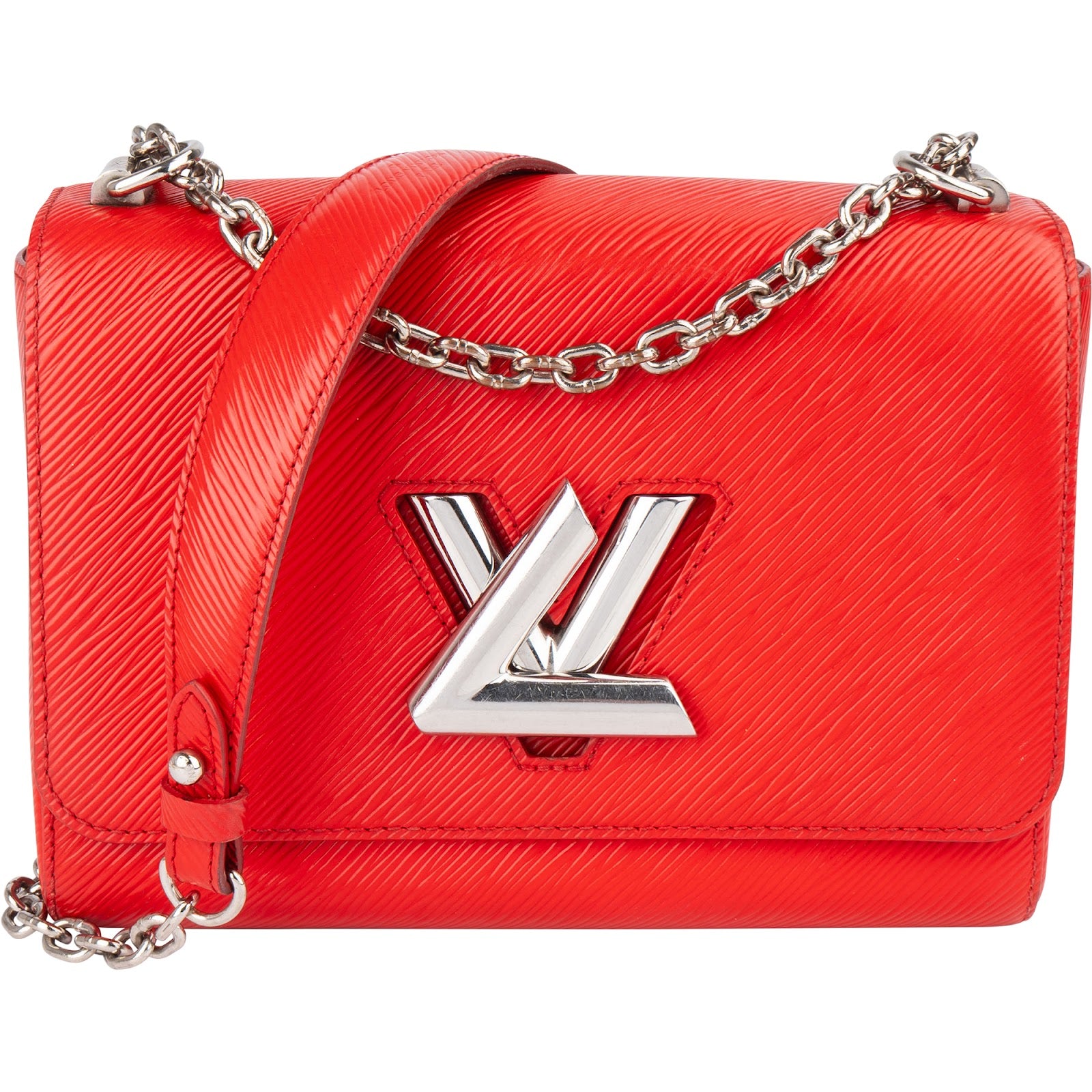 [🔄️B08 / F34] Louis Vuitton Red Epi Leather Twist MM Crossbody Bag - vintageandkickz