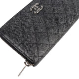 Chanel Quilted Glittered Caviar Leathe CC Wallet - vintageandkickz