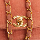 Chanel Quilted Cotton Small Diana 24K Gold Single Flap Crossbody Bag