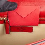 Valentino Garavani Leather Red Leather Rockstud Glam Lock Shoulder Crossbody Bag