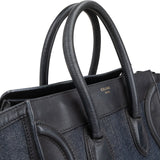 Céline Denim & Leather Luggage Tote Handbag