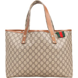 Gucci Monogram GG Supreme Canvas Web Tote Handbag