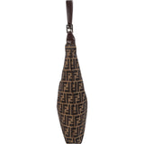 Fendi Monogram FF Zucca Canvas Diagonal Triangle Zip Large Shoulder Bag
