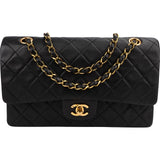 Chanel Quilted Lambskin Medium 24K Gold Double Flap Shoulder Bag