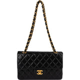 Chanel Quilted Lambskin 24K Gold Small Double Flap Shoulder Bag