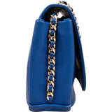 Chanel Quilted Stitched Leather Side Chain Single Flap Shoulder Bag