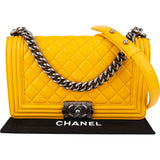 Chanel Quilted Lambskin Medium Boy Single Flap Crossbody Bag