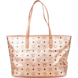 MCM Metallic Monogram Visetos Studded Liz Shopper Shoulder Bag