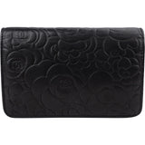 Chanel Camellia Embossed Lambskin Wallet on Chain Crossbody Bag
