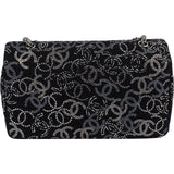 Chanel Sequin Embellished Woven CC Medium Double Flap Shoulder Bag