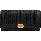 Chanel Ruched Stitched Lambskin Boy Single Flap Wallet